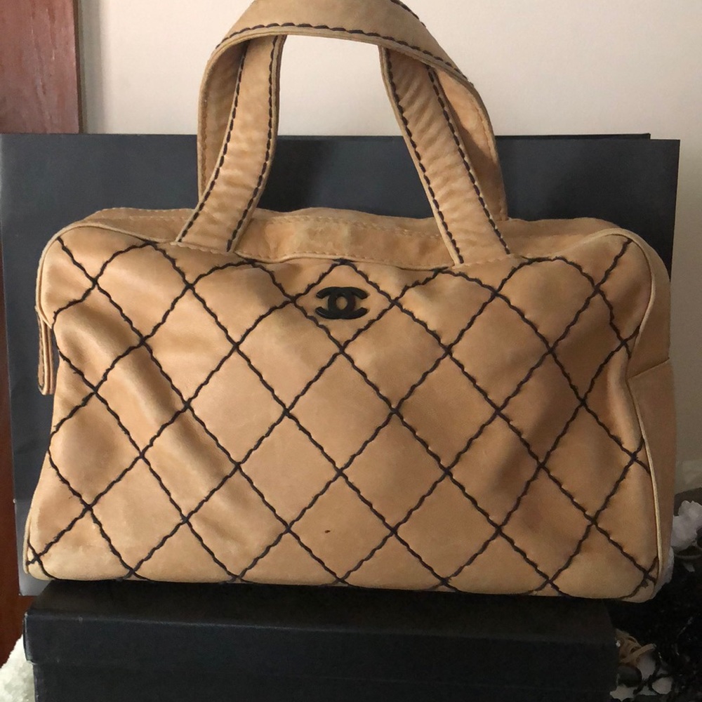 Vintage Chanel Wild Stitch Bag Tan